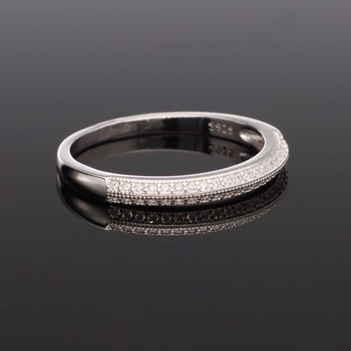 Két sorban köves domború Ezüst gyűrű