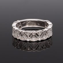 Legyező mintás Cirkónia Ezüst gyűrű