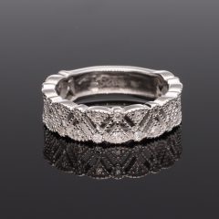 Legyező mintás Cirkónia Ezüst gyűrű