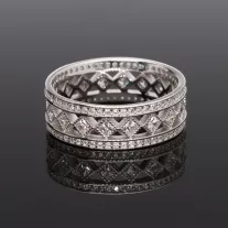 Négyzetes mintázatú Cirkónia Ezüst karikagyűrű