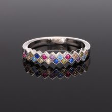 Többszínű cirkónia Ezüst gyűrű 