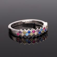 Többszínű cirkónia Ezüst gyűrű 