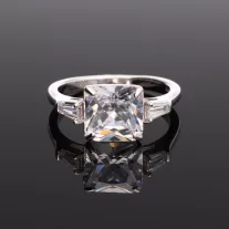 Szögletes Cirkónia Ezüst gyűrű 