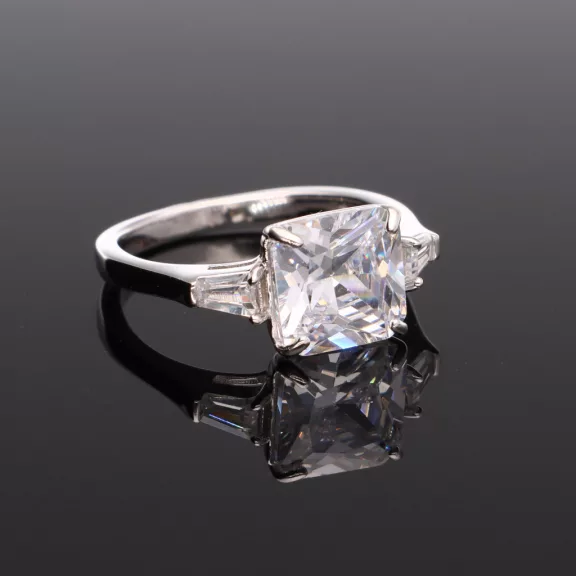 Szögletes Cirkónia Ezüst gyűrű 