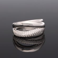 Modern 4 sávos Cirkónia Ezüst gyűrű 