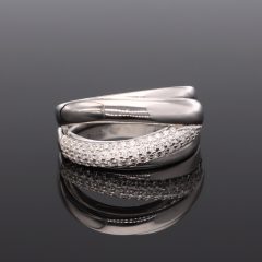 Modern 4 sávos Cirkónia Ezüst gyűrű 