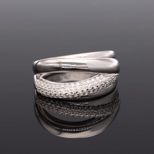 Modern 4 sávos Cirkónia Ezüst gyűrű 