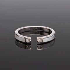 Gyöngyház-Cirkónia nyitott Ezüst gyűrű