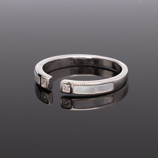 Gyöngyház-Cirkónia nyitott Ezüst gyűrű