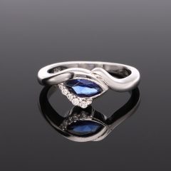 Kék navett Cirkónia Ezüst gyűrű 