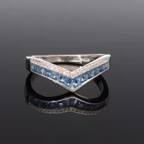 Kék köves Victoria Ezüst gyűrű 