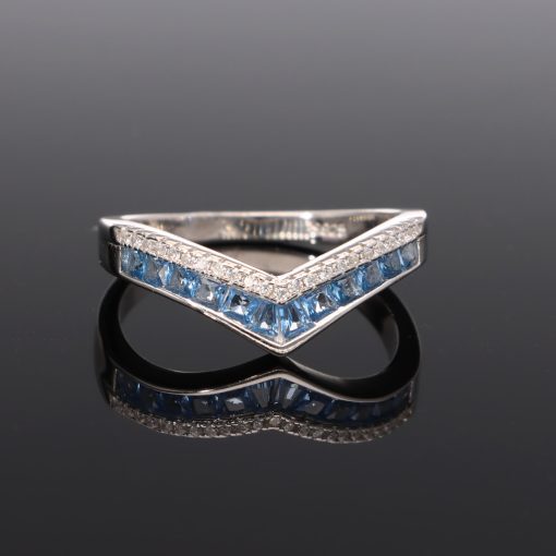 Kék köves Victoria Ezüst gyűrű 