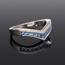 Kék köves Victoria Ezüst gyűrű 