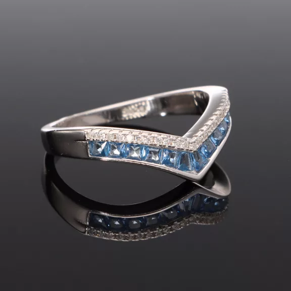 Kék köves Victoria Ezüst gyűrű 