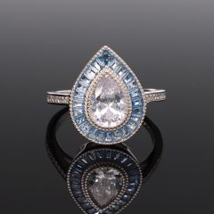 Kék köves Csepp Ezüst gyűrű 