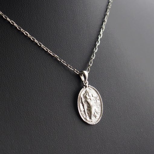 Szent Kristóf medál - domború,  választható ezüst anker lánccal