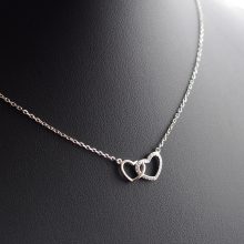 Ezüst szívben szív medál nyakláncon