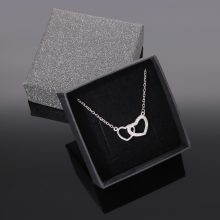 Ezüst szívben szív medál nyakláncon