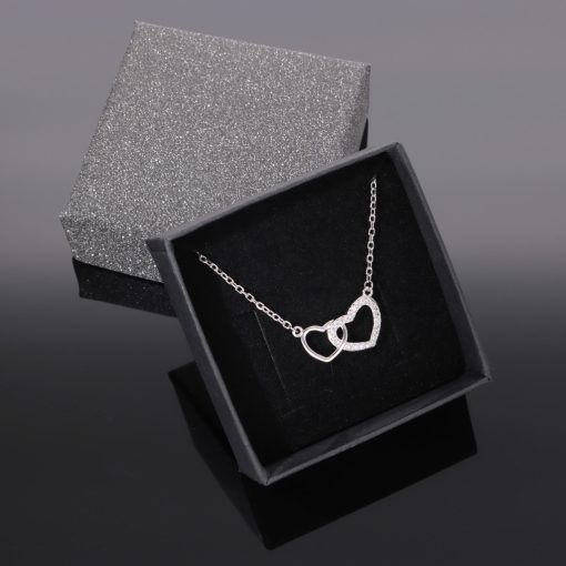 Ezüst szívben szív medál nyakláncon