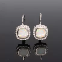 Cirkóniás szögletes Opál Fülbevaló