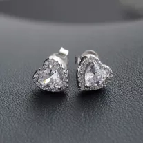 Körbe köves crikónia Szív fülbevaló