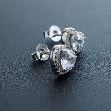 Körbe köves crikónia Szív fülbevaló