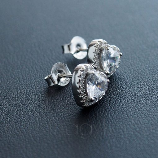 Körbe köves crikónia Szív fülbevaló