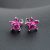 5 szirmos cirkónia virág fülbevaló, Piros