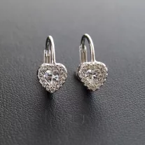  Gyermek ezüst fülbevaló - Patentzáras Szív 