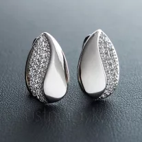 Köves-Fényes Csepp Patentzáras Ezüst Fülbevaló