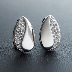 Köves-Fényes Csepp Patentzáras Ezüst Fülbevaló