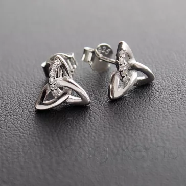 Köves Triquetra bedugós Ezüst fülbevaló