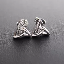 Köves Triquetra bedugós Ezüst fülbevaló