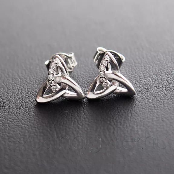 Köves Triquetra bedugós Ezüst fülbevaló
