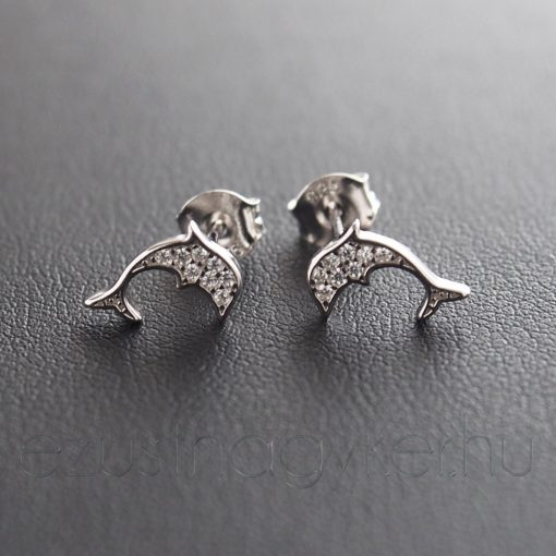 Delfin ezüst fülbevaló 