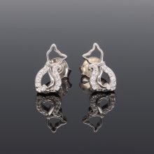 Ezüst Cica Fülbevaló