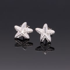 Nagy tengeri csillag bedugós ezüst fülbevaló 