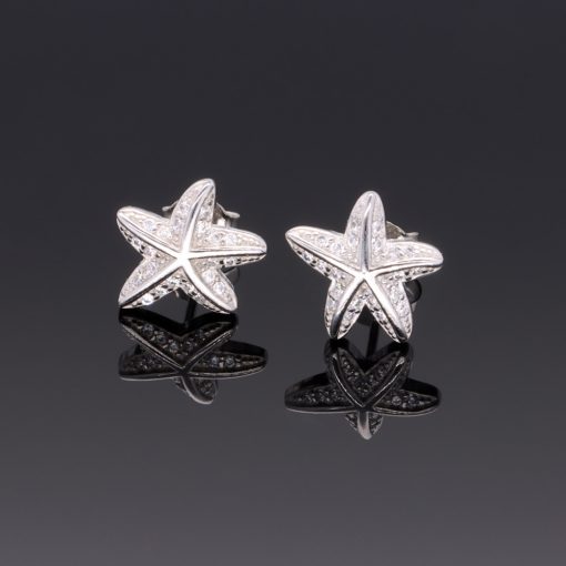 Nagy tengeri csillag bedugós ezüst fülbevaló 