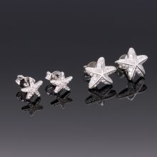 Nagy tengeri csillag bedugós ezüst fülbevaló 