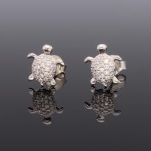 Teknős ezüst fülbevaló