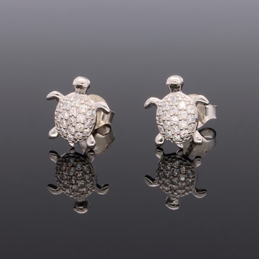 Teknős ezüst fülbevaló