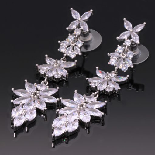 Köves alkalmi fülbevaló - négy virág