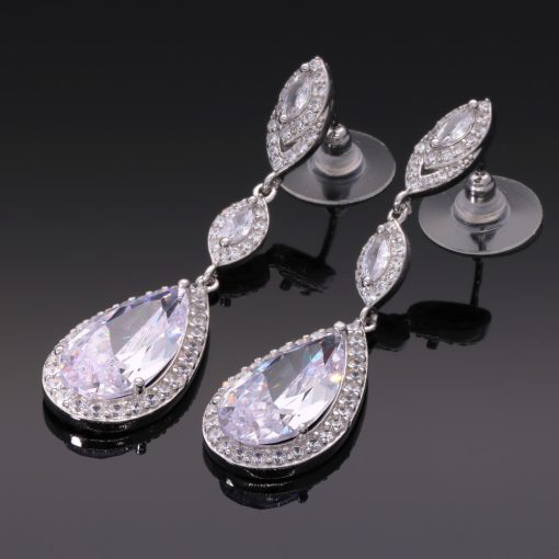 Köves alkalmi fülbevaló - tripla csepp