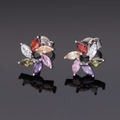 Szélforgó színes Ezüst Fülbevaló