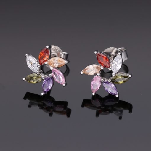 Szélforgó színes Ezüst Fülbevaló