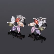 Szélforgó színes Ezüst Fülbevaló