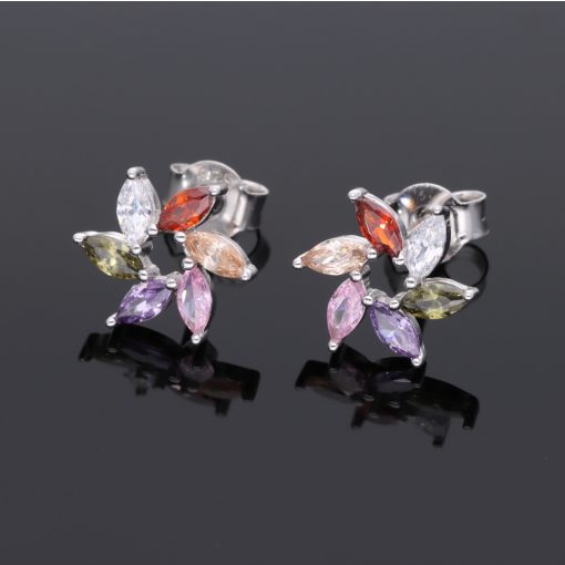 Szélforgó színes Ezüst Fülbevaló