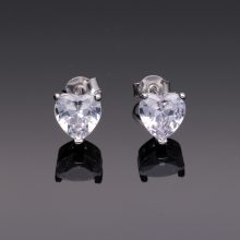 Cirkónia Szív fülbevaló