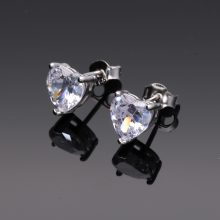 Cirkónia Szív fülbevaló