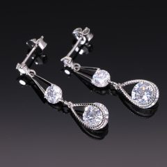 Lógós dupla csepp ezüst fülbevaló